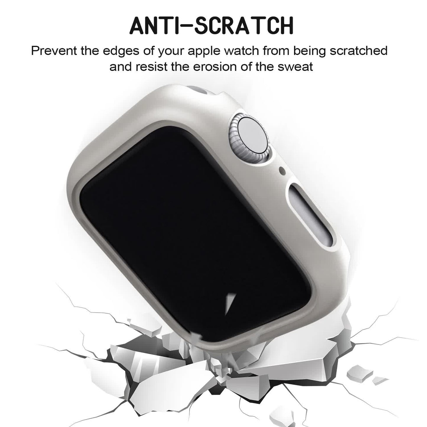 Hard PC Case for Compatible with Apple Watch 45mm 41mm 38mm 42mm 40mm 44mm iWatch SE Series 9 8 7 6 5 4 3 2 1 Matte Bumper Frame 3pcs