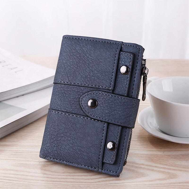 The New Trendy Foldable Small Wallet Women Leather Card Holder Wallet Pink