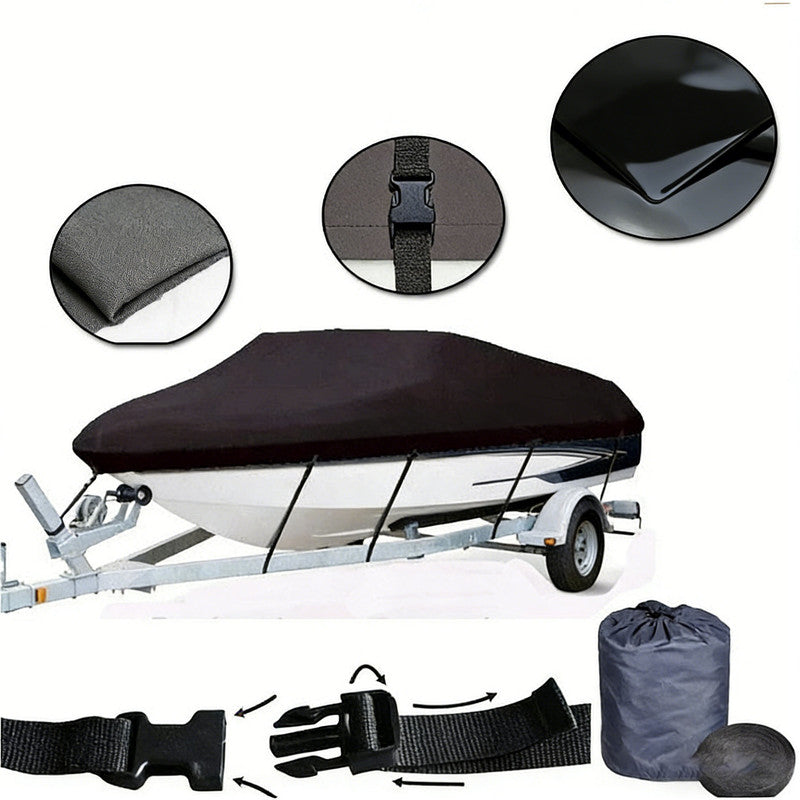 17-19ft Boat Cover Trailerable Marine Grade 600D Black