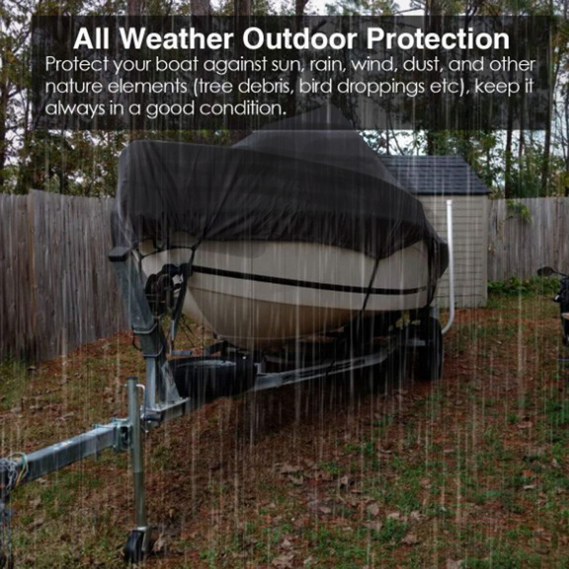 11-13FT：420cm*270cm Boat Cover Trailerable Marine Grade 210D grey
