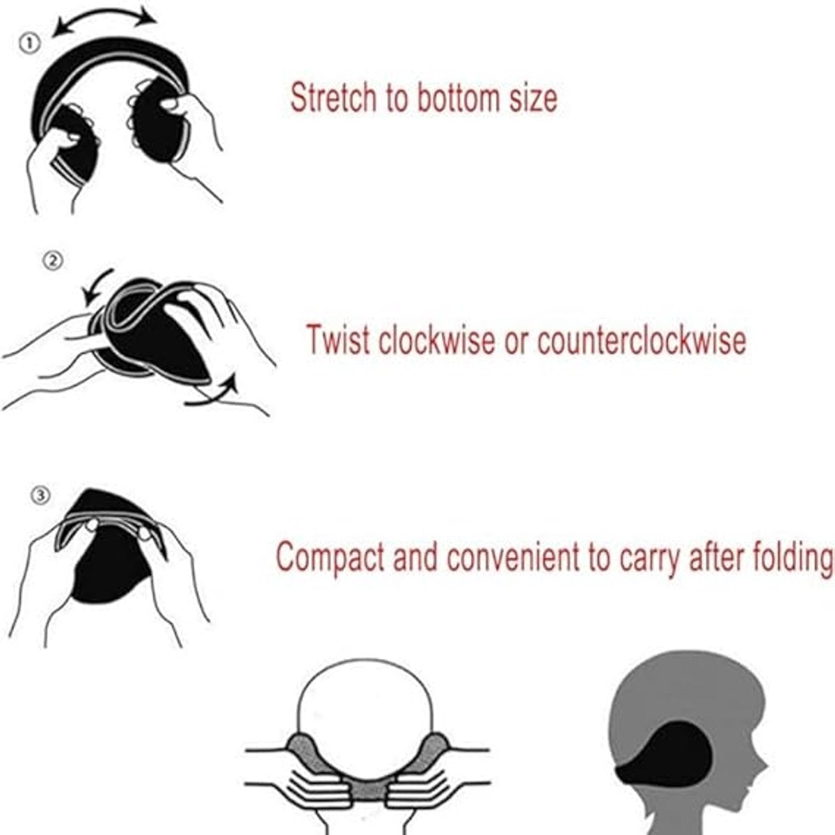 Earmuffs - Fleece Earmuffs - Knitted Earmuffs - Earmuffs for Adults - Warm Earmuffs - Warm Winter Earmuffs - Foldable - Unisex, Suitable for Outdoor Activities (Black)
