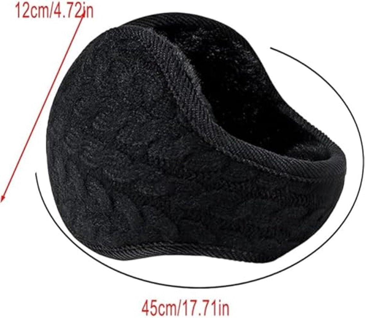 Earmuffs - Fleece Earmuffs - Knitted Earmuffs - Earmuffs for Adults - Warm Earmuffs - Warm Winter Earmuffs - Foldable - Unisex, Suitable for Outdoor Activities (Black)