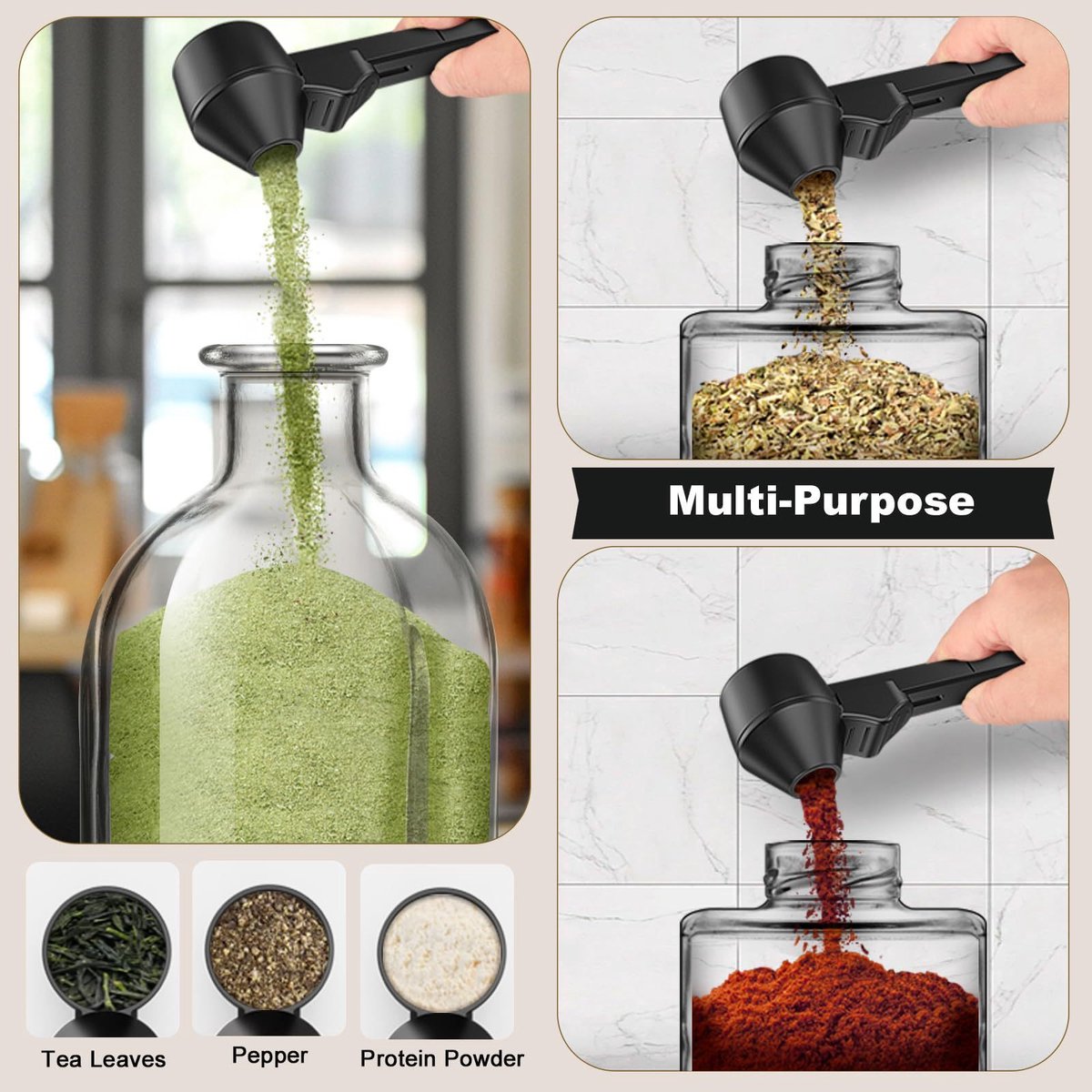 Coffee Scoop – Measuring Spoon – Coffee Accessories – Coffee Measuring Spoon | A Spoon with a Funnel – Scoops – Coffee Scoop