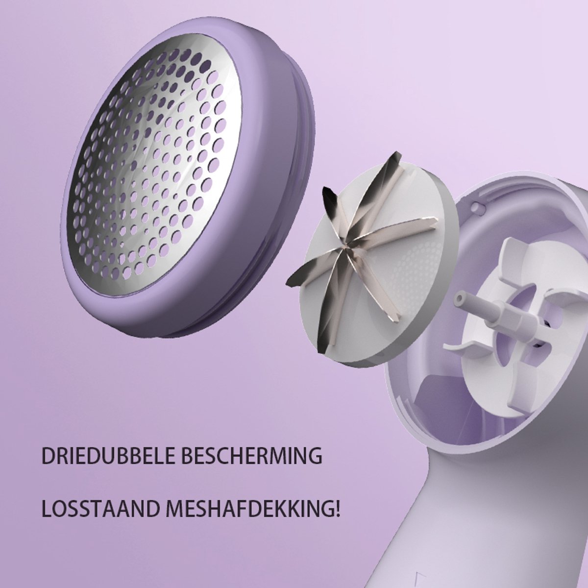 Rechargeable Lint Remover with Display - Lint Remover - Suction and Shave Function - Lint Remover - Type-C Charging - 3 Working Modes & 6-Blade System - Beige