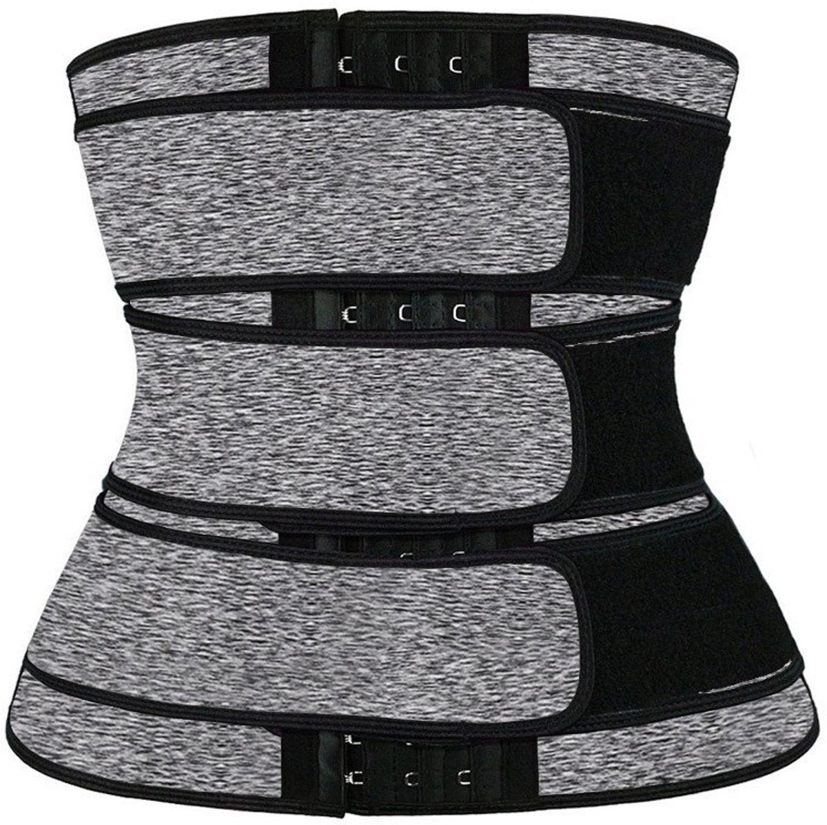 Women Sweat Reducer Training Belt - Sweatband - Waist Trainer - Slimming Belly Band - 3-Row Closure & Breathable Material - Extended Sizes (S to 6XL) - Gray, 4XL
