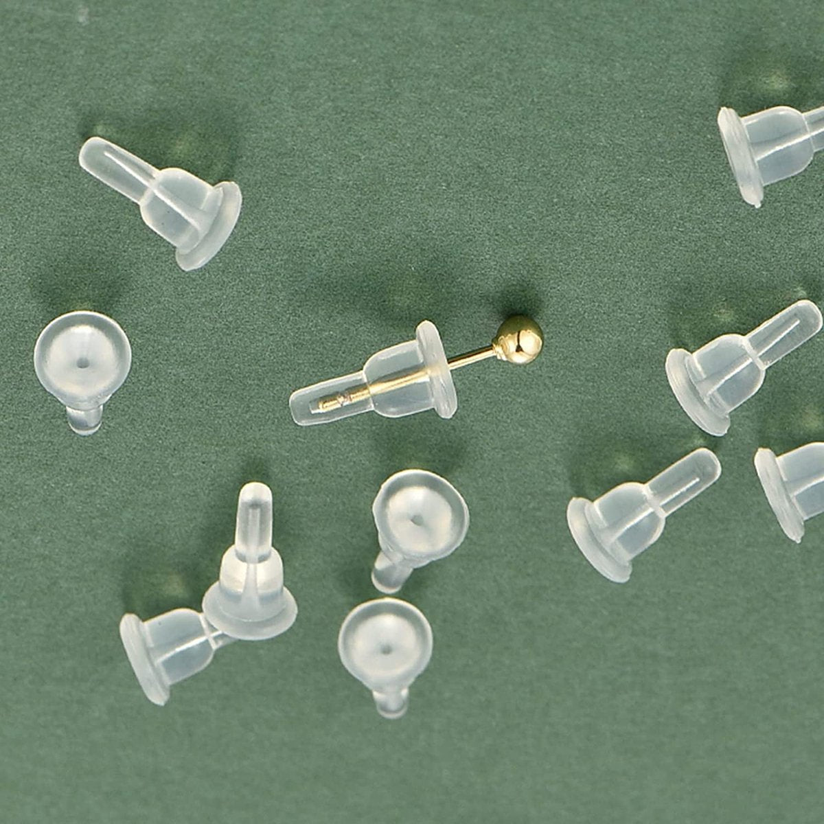 50 Silicone Earring Backs - Full Coverage, Clear Earring Backs - Dustproof - Hypoallergenic Soft Ear Cushions - For Stabilizing Earring Hooks (10x6mm)