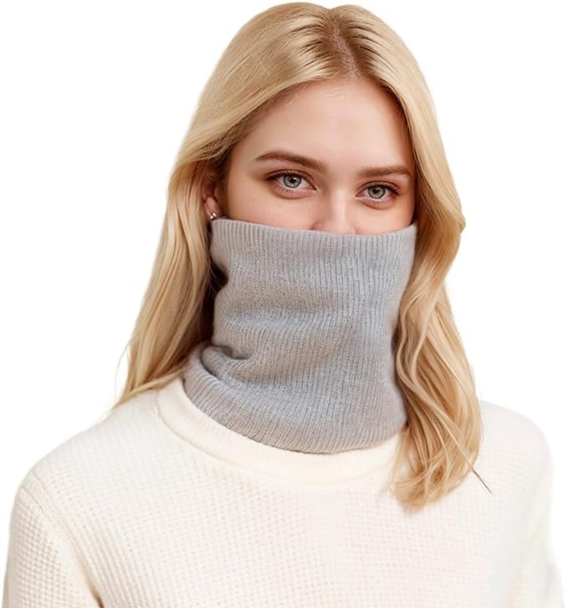 Women's Scarves (2-pack) - Neck Warmer - Winter Scarves for Women - Fleece Neck Warmer - Unisex Winter Neck Warmer - Suitable for Motorcycling, Skiing, Cycling, etc. - Gray, Pink