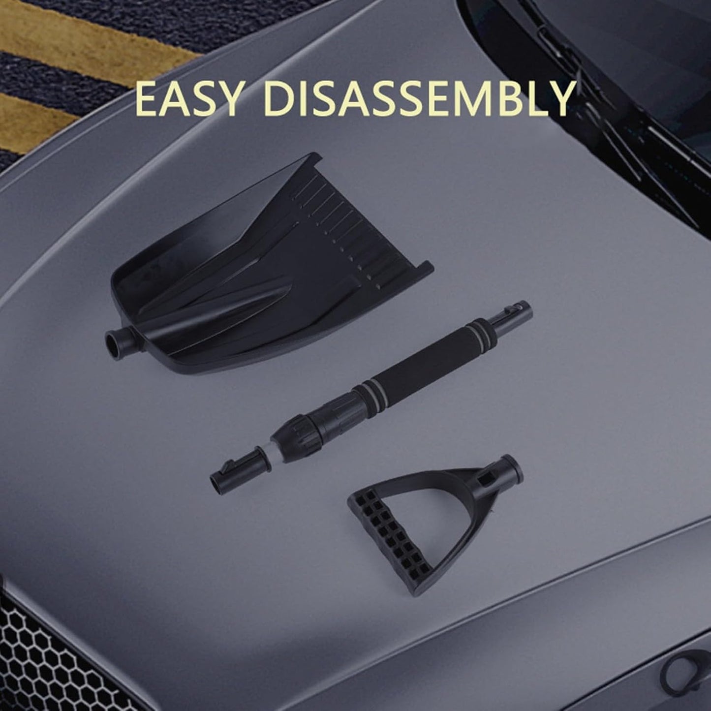 Folding Snow Shovel - Large Capacity | Lightweight & Portable - Wide Snow Clearing Range with Ergonomic D-Shaped Handle and Aluminum Blade - Snow Shovel for Outdoor, Car, Garden, Camping, Driveway（Blue）
