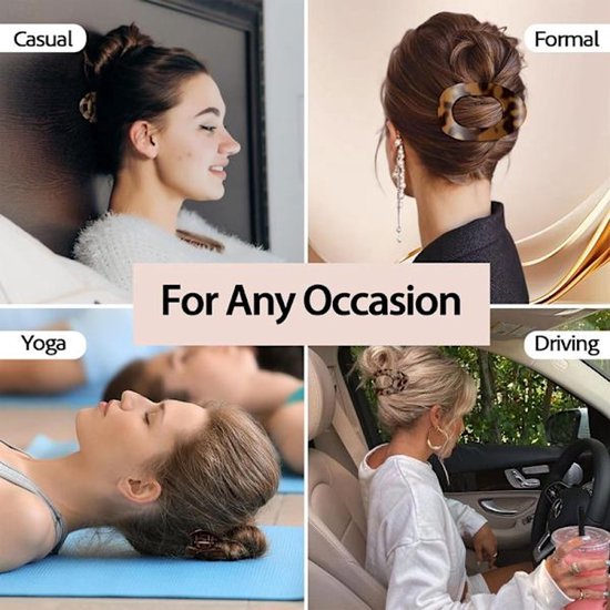 Women's Hair Clips - Curved Design - Perfect for Lying or Running - Matte Finish for a Secure Hold - Suitable for Thin or Thick Hair - 4 Pieces