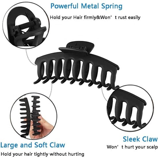 Thick Hair Clips - Large Hair Clips - Rectangular Thick Hair Clips - Non-Slip Thick Hair Clips for Adults - For Girls with Thick Hair - 8 Pieces