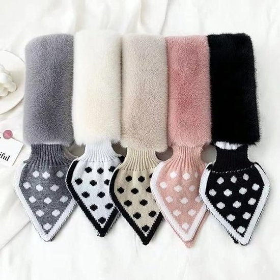 Warm scarf for autumn and winter - Soft and comfortable women's scarf with dotted pattern - Fashionable and versatile winter scarf for everyday use（Grey）