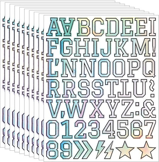 Letter stickers - 10-sheet vinyl letter stickers - 1.5-inch self-adhesive alphabet and number stickers - waterproof - suitable for mailboxes, windows, doors, cars, boats, house numbers (Style B)