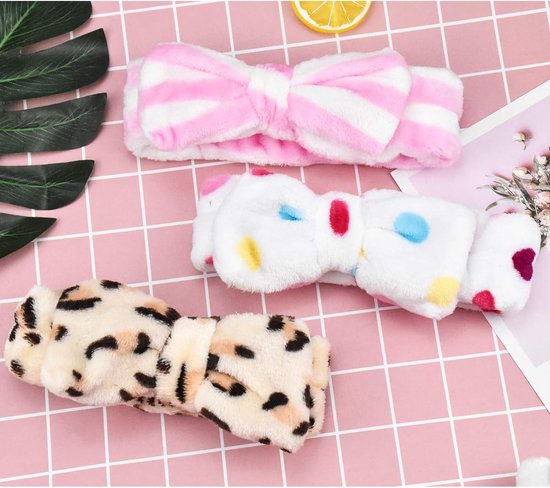 4-Piece Headbands for Women - Bow Headbands - Headbands - Suitable for Spa - Facial Cleansing - Makeup - Shower & Spa