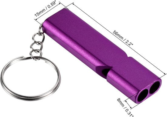 Emergency Whistles - Set of 2 - Emergency Whistles - Whistles - Safety Whistles for Survival - With Key Ring - Suitable for Camping, Hiking and Boating
