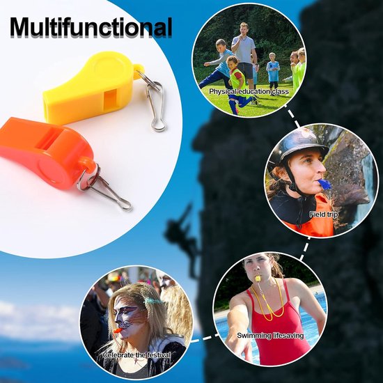 Whistles - 7 items - Emergency whistles - Coaches who whistle with ropes - Sports whistles - Loud and clear whistles for referees - Emergencies in training halls