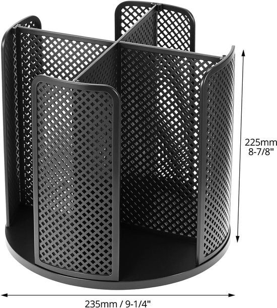 Rotating paper cup dispenser - cup holder with 4 compartments - with 360° turntable - suitable for kitchens, bathrooms and coffee bars - black