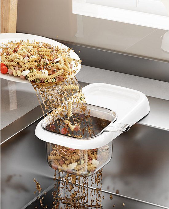 Sink Strainer & Drip Rack - With Suction Cup & Removable Strainer Tray - For Vegetables & Food Waste - Black