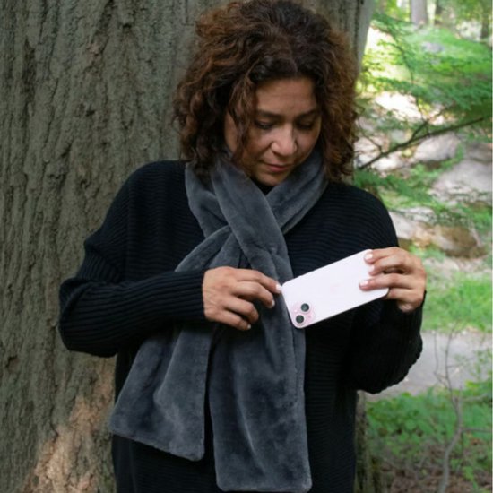 Scarf with Concealed Zipper Pocket - Secure Storage Pocket for Keys & Cards - Downy Soft & Warm - Leopard Print