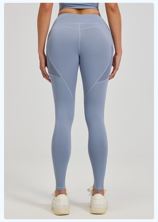 Slim Fit Sports Pants - High Waist Yoga Pants with Side Pockets - Soft and Stretchy Blended Fabric, Breathable and Comfortable - Skinny Fit with Elastic Waist - Suitable for Yoga, Fitness, Walking and Daily Use (Light Blue, Size XXXL)
