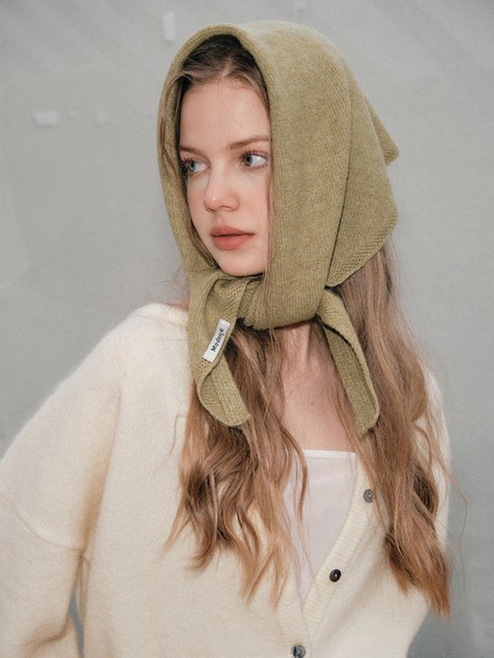 Triangular Knitted Scarf - Soft Acrylic Fabric - As a Scarf, Shawl or Blanket - In Solid Colors - Black