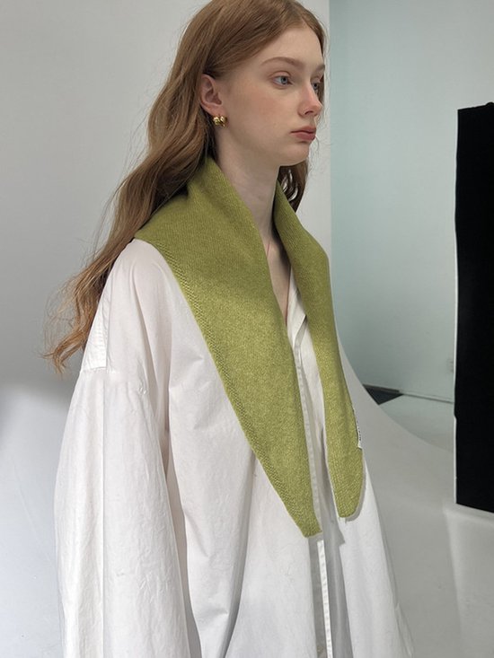 Triangular Knitted Scarf - Soft Acrylic Fabric - As a Scarf, Shawl or Blanket - In Solid Colors - Black
