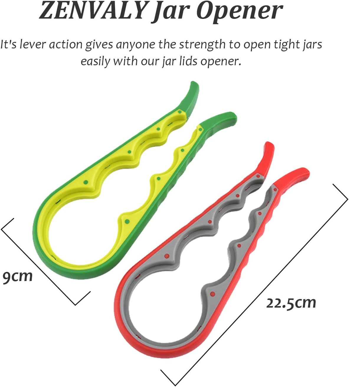 Set of 4 Multifunctional Openers - Jar Opener & Bottle Opener - Non-Slip Kitchen Utensils - For the Elderly & Weak Hands - 4 Colors