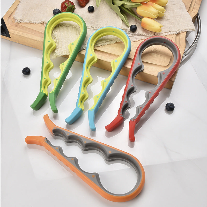 Set of 4 Multifunctional Openers - Jar Opener & Bottle Opener - Non-Slip Kitchen Utensils - For the Elderly & Weak Hands - 4 Colors