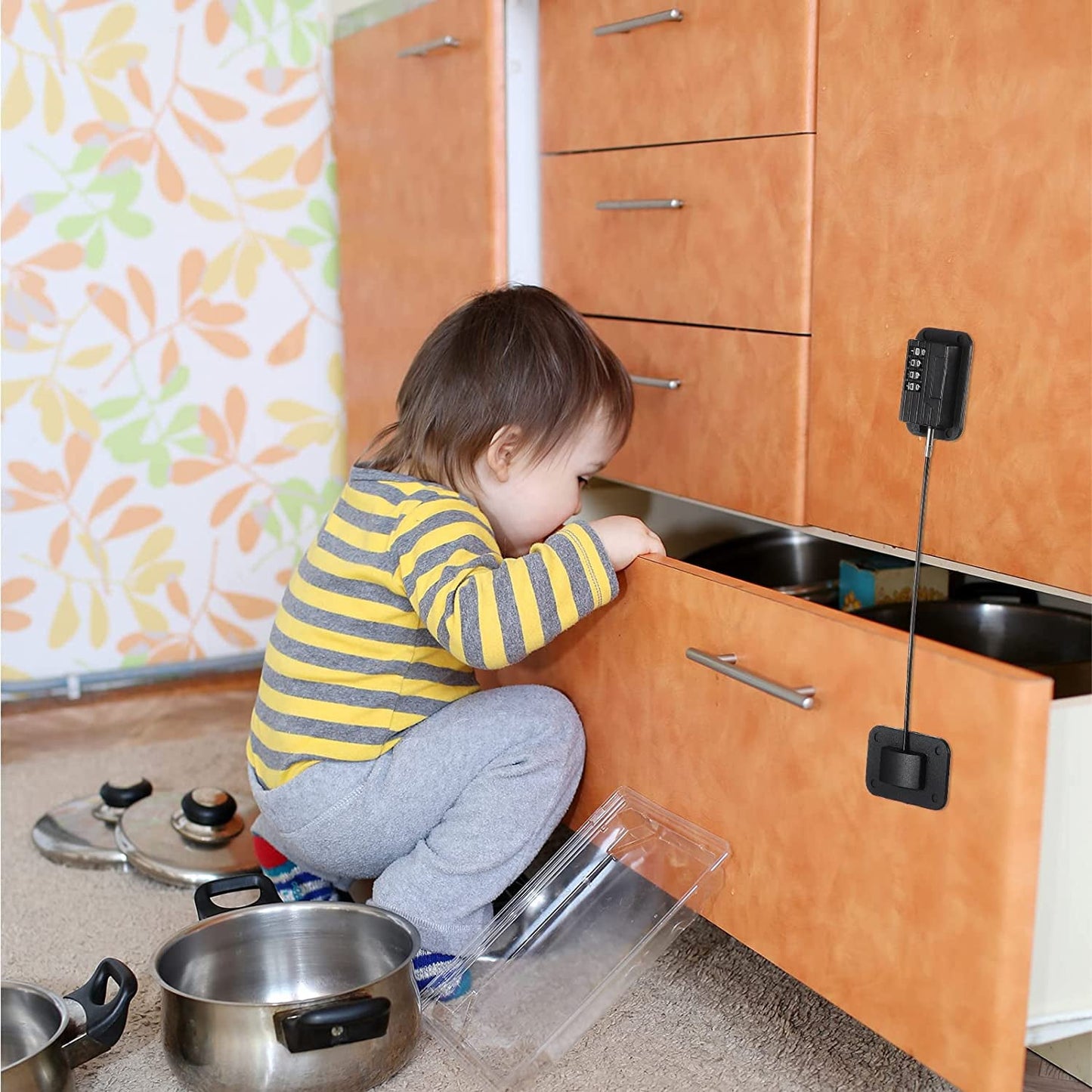 Baby Proofing, Refrigerator lock, Baby Safety Locks for Cabinets, Cabinet Locks for Babies, No Drilling Child Safety Cabinet Locks for Latching to Drawer Door Fridge Oven Toilet Seat White