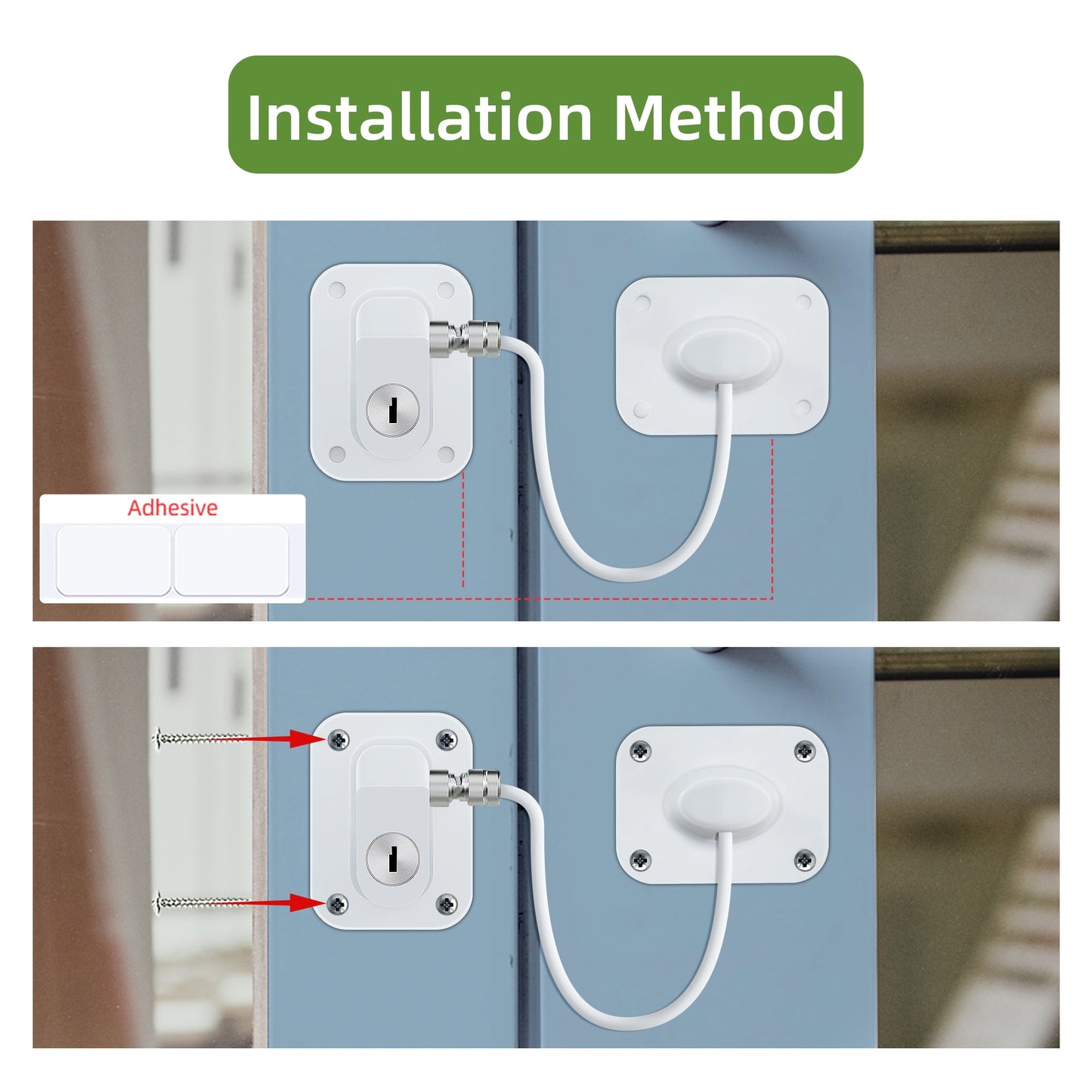 Baby Proofing, Refrigerator lock, Baby Safety Locks for Cabinets, Cabinet Locks for Babies, No Drilling Child Safety Cabinet Locks for Latching to Drawer Door Fridge Oven Toilet Seat White