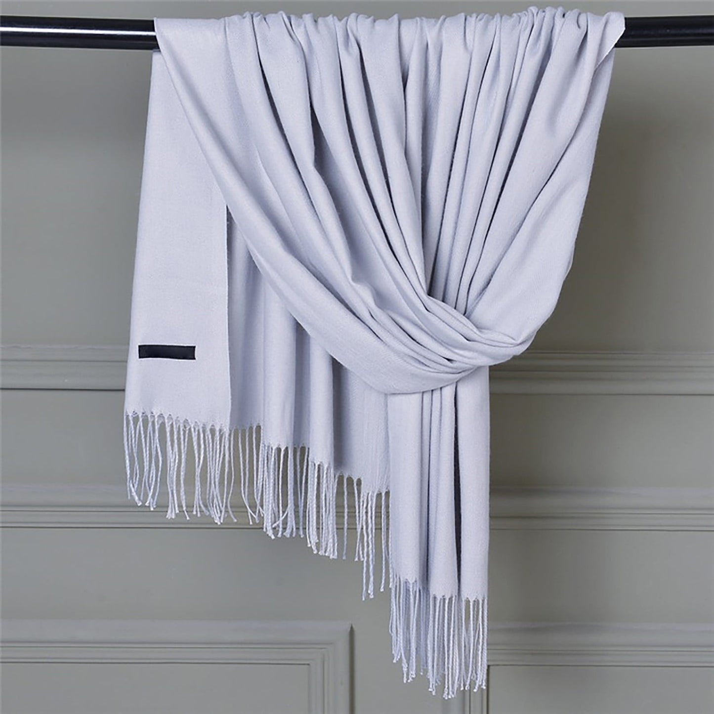 Delayuji Pashmina Scarf for Women Scarf for Women Women Pashmina Scarf Soft Solid Plain Shawl Wrap Fashion Warm Neck with Fringes A Red A Gray