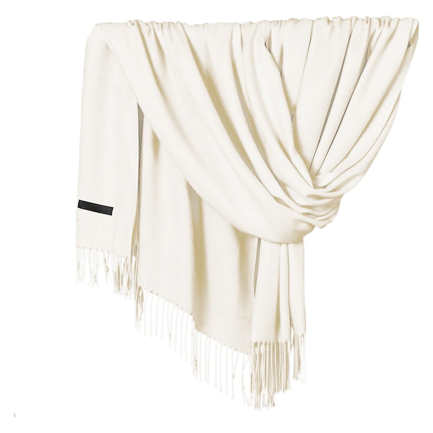 Delayuji Pashmina Scarf for Women Scarf for Women Women Pashmina Scarf Soft Solid Plain Shawl Wrap Fashion Warm Neck with Fringes A Red A White