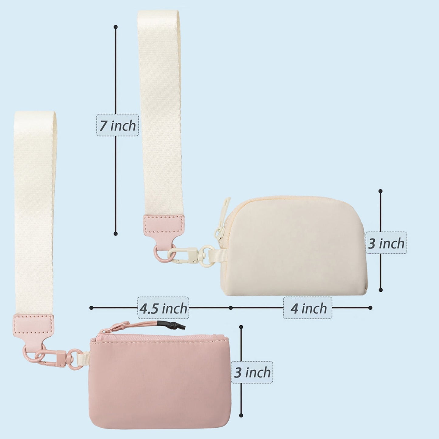 3/2/1PCS Keychain Wallet Mini Zip Around Wristlet Wallets For Women Detachable Dual Pouch Wristlet Portable Coin Purse Small Wallets For Travel Sports Outdoors Watermelon Red