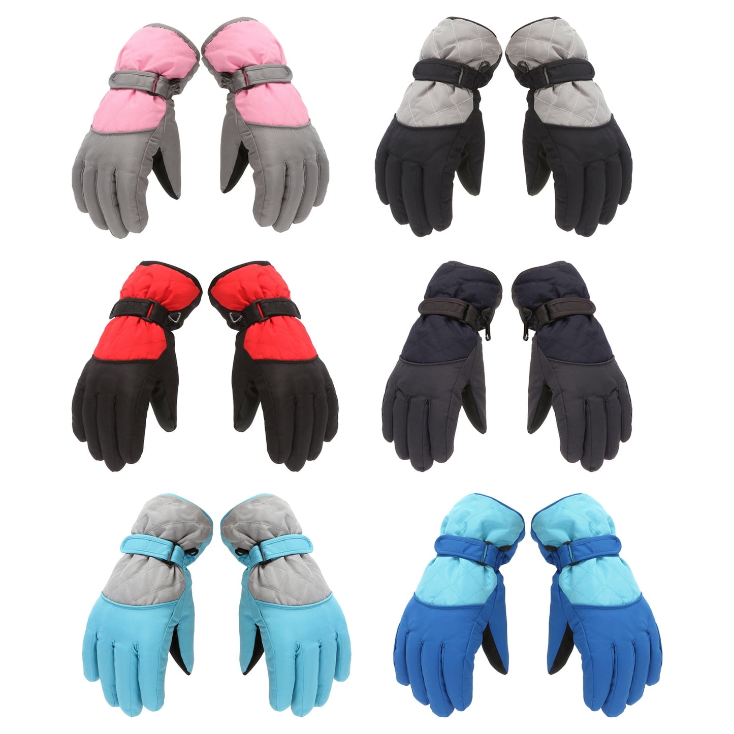 Dengjunhu Kids Winter Gloves - Snow & Ski Waterproof Youth Gloves for Boys & Girls - Insulated for Cold Weather Outdoor Play, Skiing & Snowboarding M Cyan