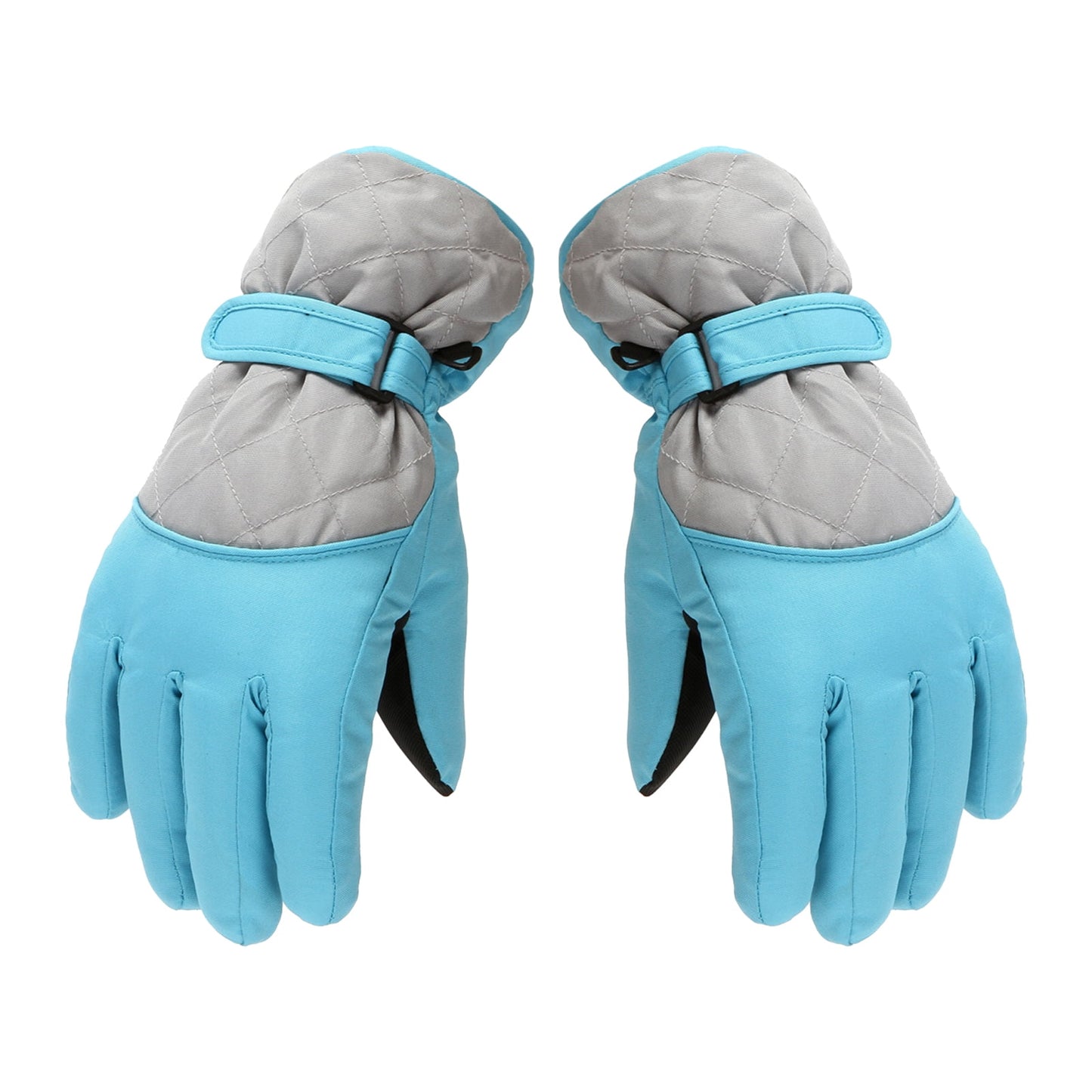 Dengjunhu Kids Winter Gloves - Snow & Ski Waterproof Youth Gloves for Boys & Girls - Insulated for Cold Weather Outdoor Play, Skiing & Snowboarding L Cyan