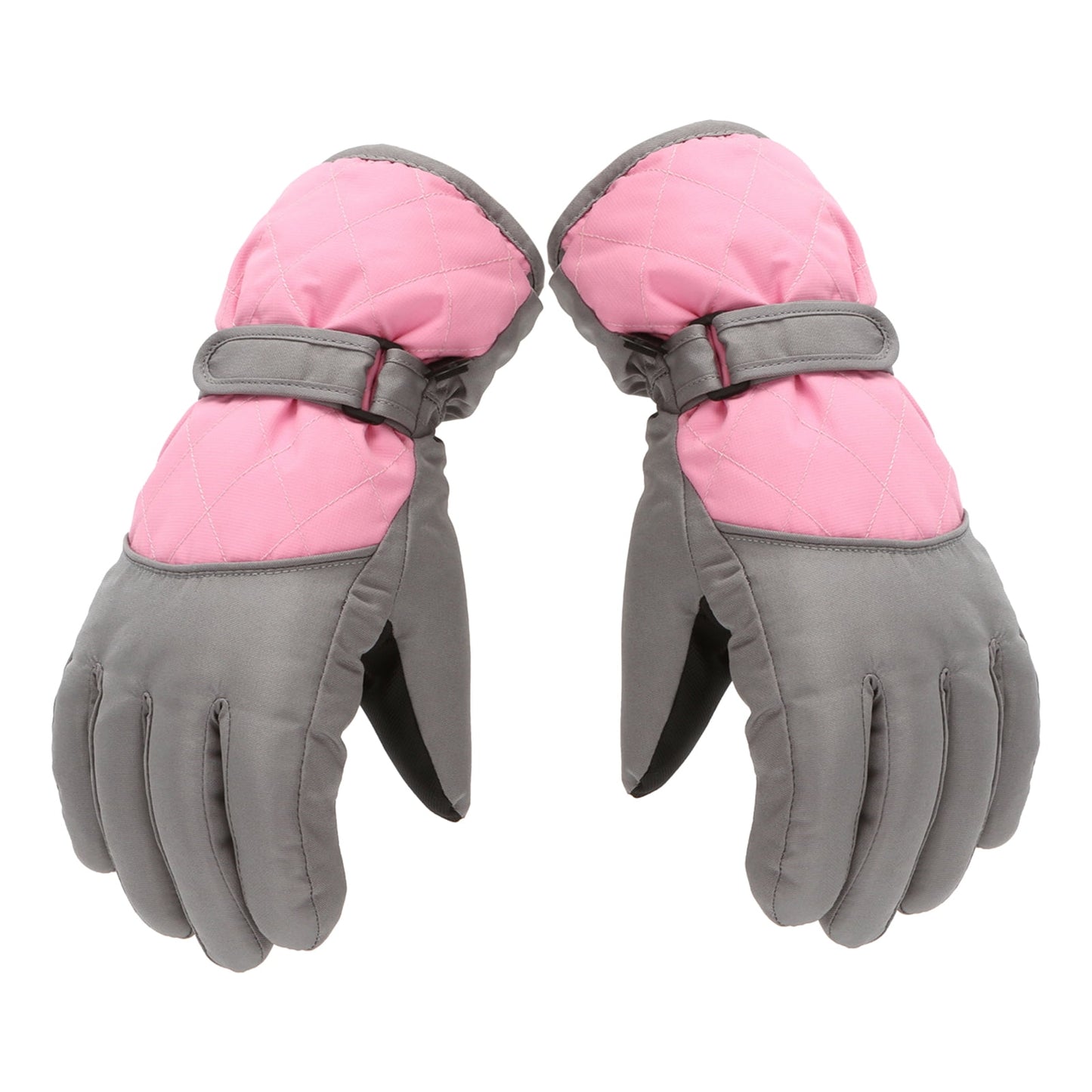 Dengjunhu Kids Winter Gloves - Snow & Ski Waterproof Youth Gloves for Boys & Girls - Insulated for Cold Weather Outdoor Play, Skiing & Snowboarding L Pink