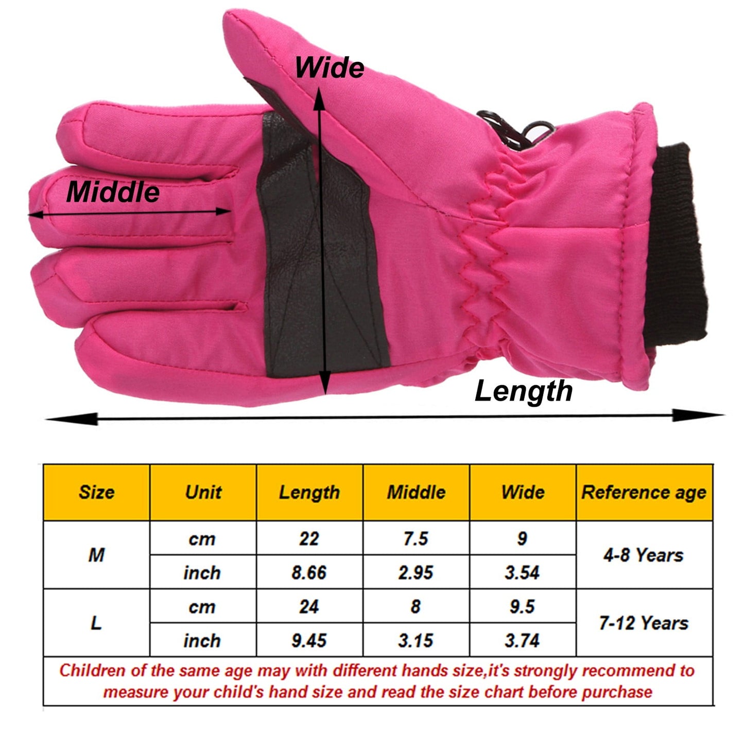 GXWEA Gloves For Kids Toddler Skis Kids Gloves Winter Gloves Thick Gloves Stretchy Warm Gloves Boys Girls 6-24 Months 7-12 Year AHA1 kids snow gloves Purple