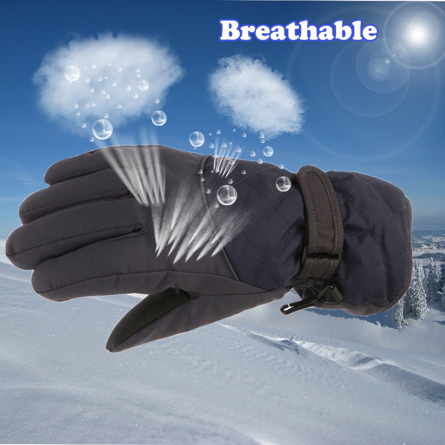 GXWEA Gloves For Kids Toddler Skis Kids Gloves Winter Gloves Thick Gloves Stretchy Warm Gloves Boys Girls 6-24 Months 6-11 Year AHA2 kids snow gloves Black