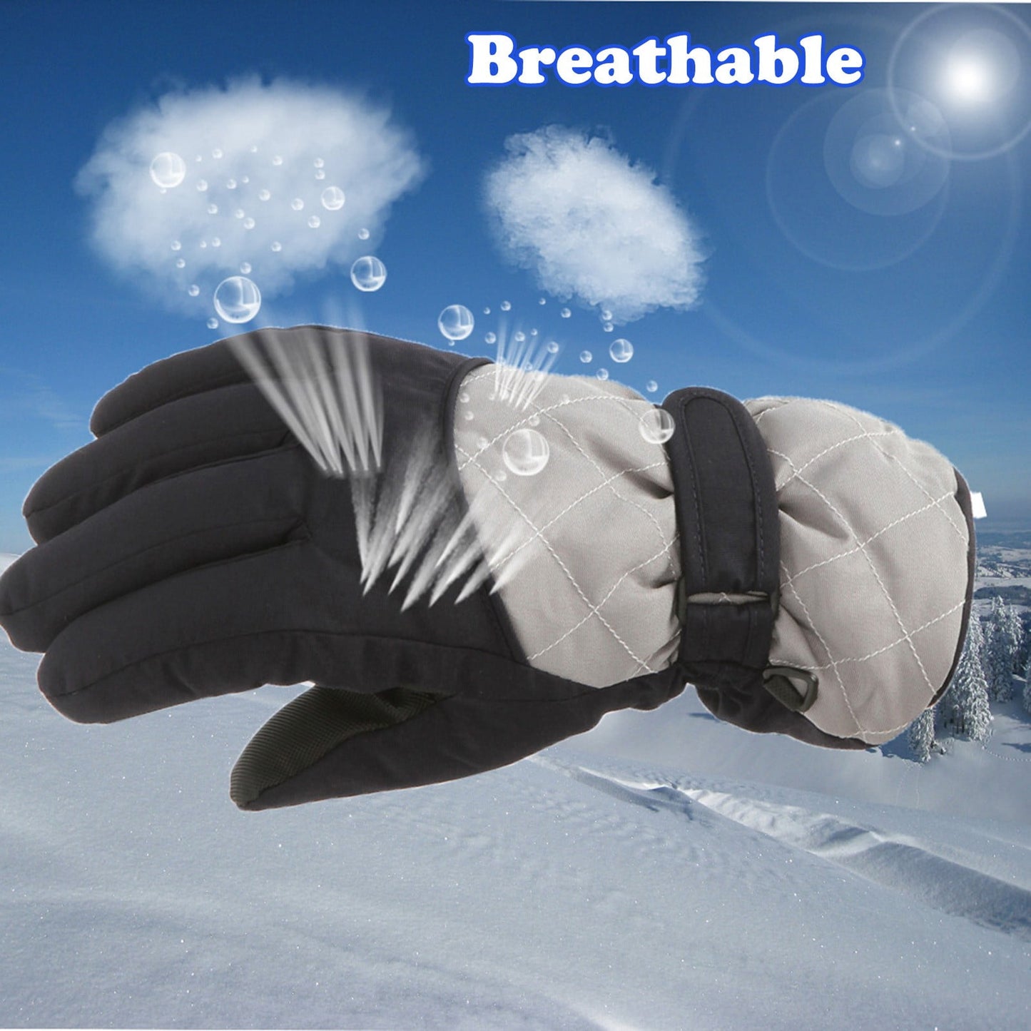 GXWEA Gloves For Kids Toddler Skis Kids Gloves Winter Gloves Thick Gloves Stretchy Warm Gloves Boys Girls 6-24 Months 10-16 Year AHA2 kids snow gloves Grey