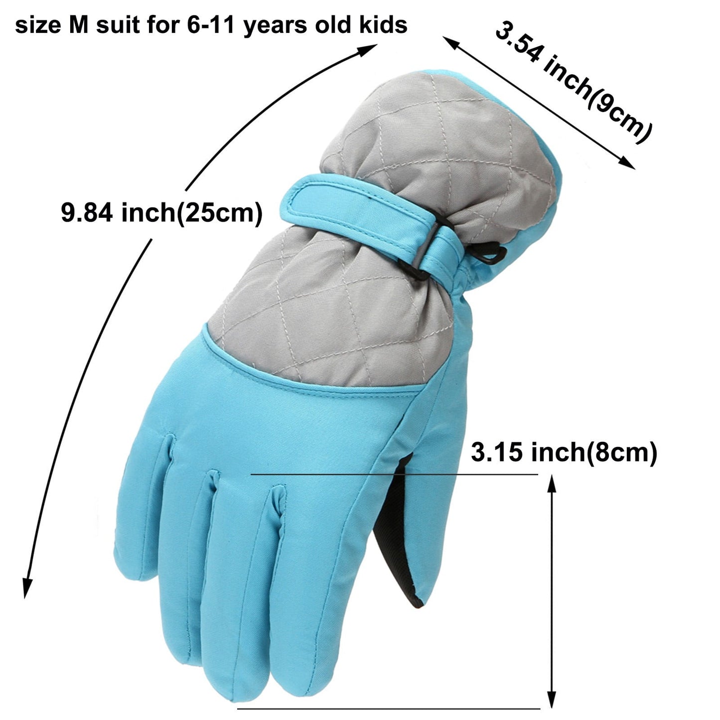 GXWEA Gloves For Kids Toddler Skis Kids Gloves Winter Gloves Thick Gloves Stretchy Warm Gloves Boys Girls 6-24 Months 6-11 Year AHA2 kids snow gloves Grey