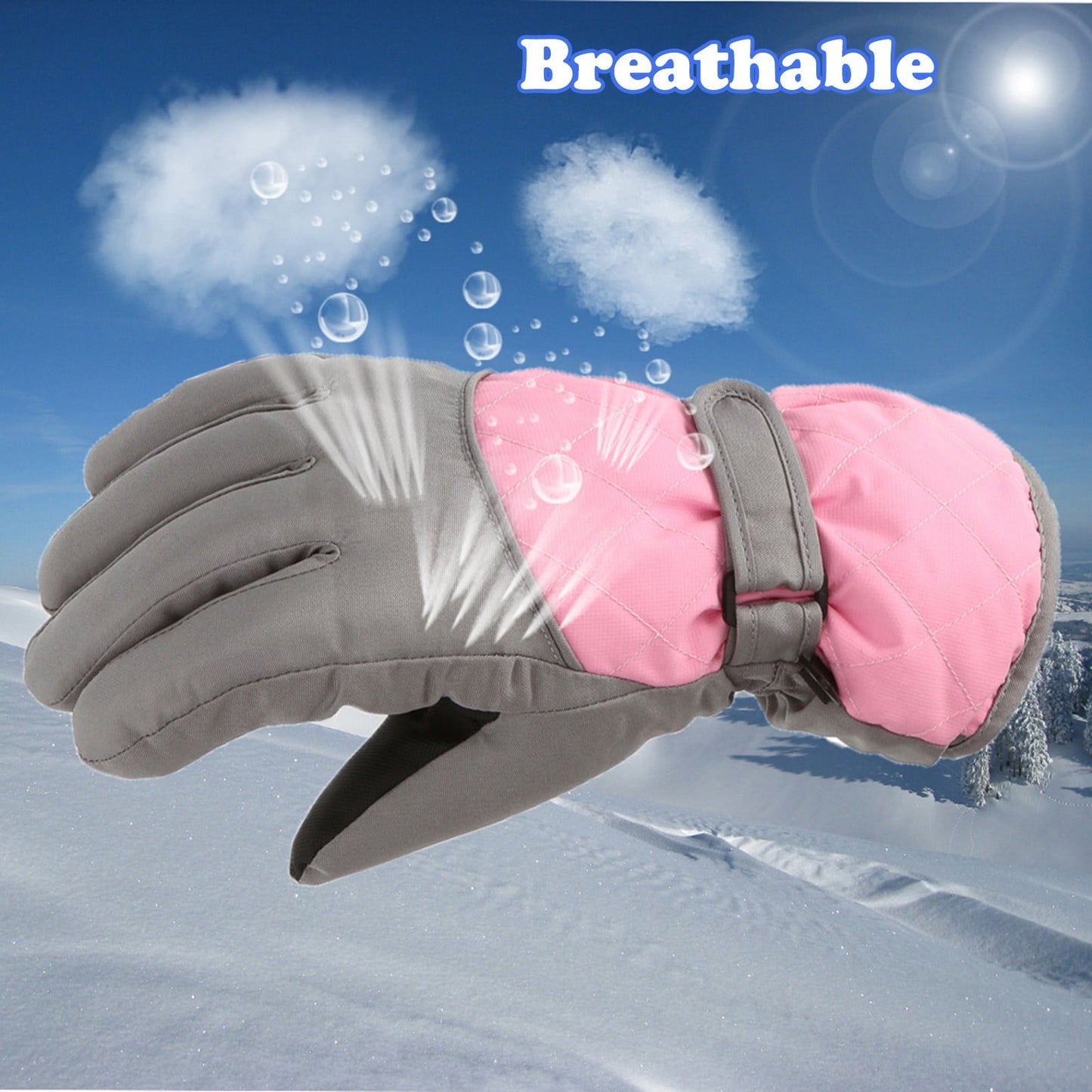 GXWEA Gloves For Kids Toddler Skis Kids Gloves Winter Gloves Thick Gloves Stretchy Warm Gloves Boys Girls 6-24 Months 10-16 Year AHA2 kids snow gloves Pink