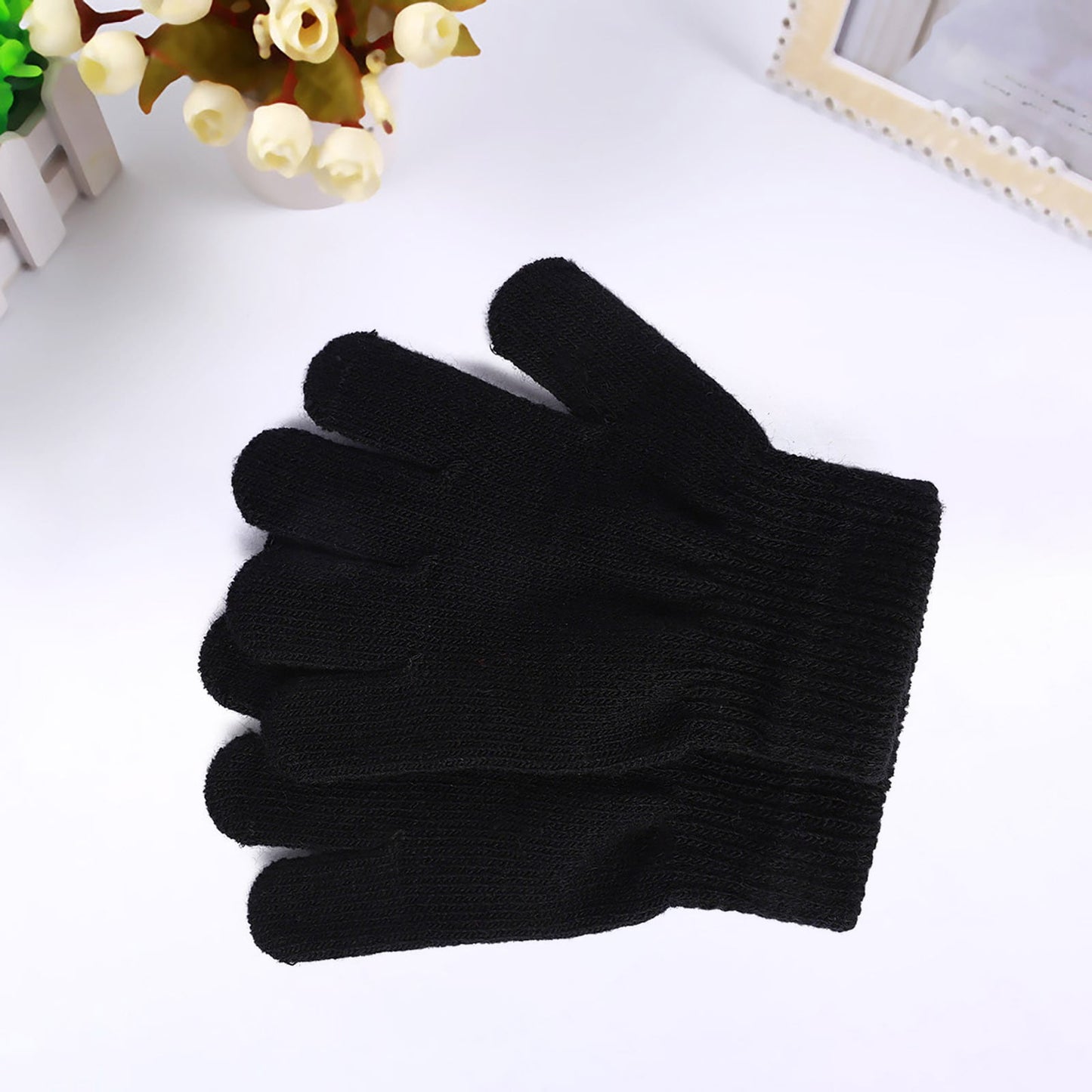 GXWEA Gloves For Kids Toddler Skis Kids Gloves Winter Gloves Thick Gloves Stretchy Warm Gloves Boys Girls 6-24 Months 5-12 years AHA3 kids snow gloves Black