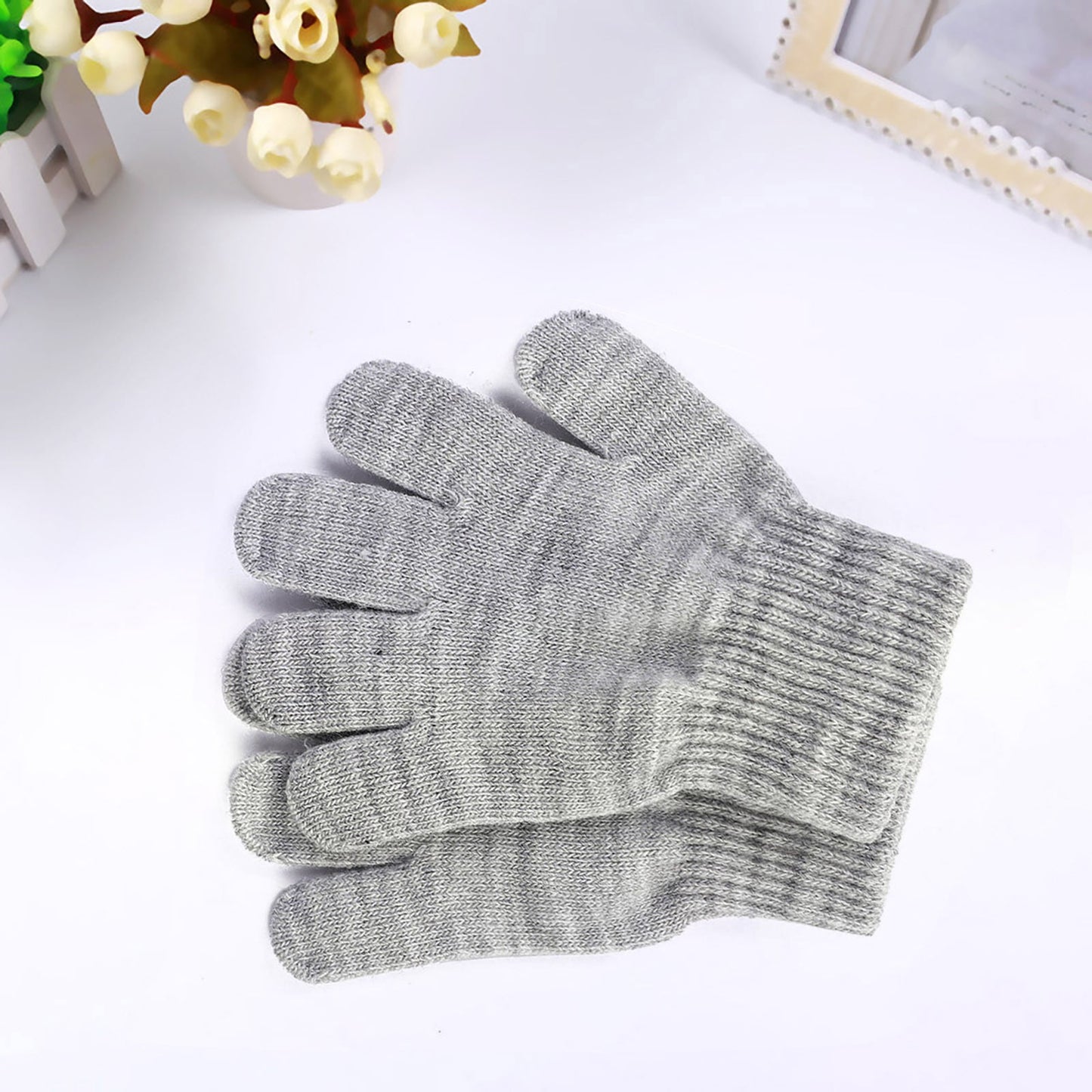 GXWEA Gloves For Kids Toddler Skis Kids Gloves Winter Gloves Thick Gloves Stretchy Warm Gloves Boys Girls 6-24 Months 5-12 years AHA3 kids snow gloves Grey