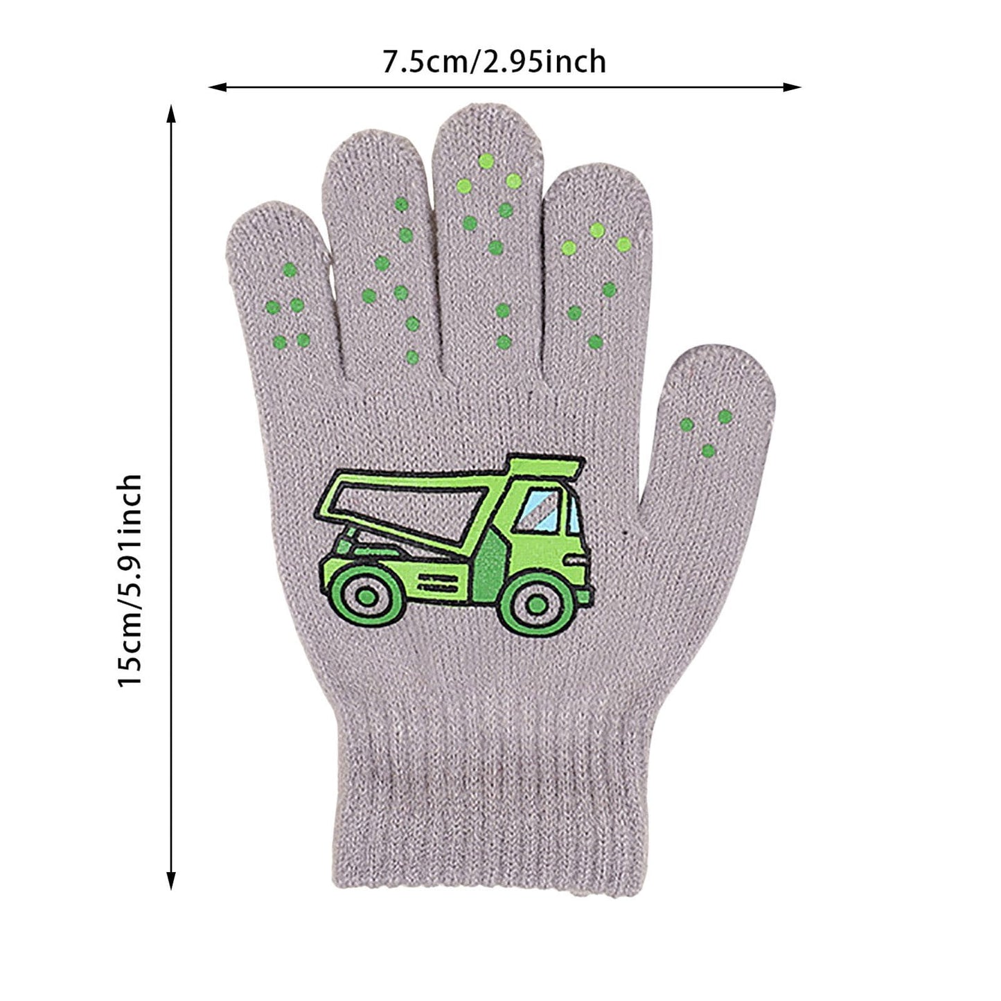 GXWEA Gloves For Kids Toddler Skis Kids Gloves Winter Gloves Thick Gloves Stretchy Warm Gloves Boys Girls 6-24 Months 5-12 years AHA4 kids snow gloves Grey