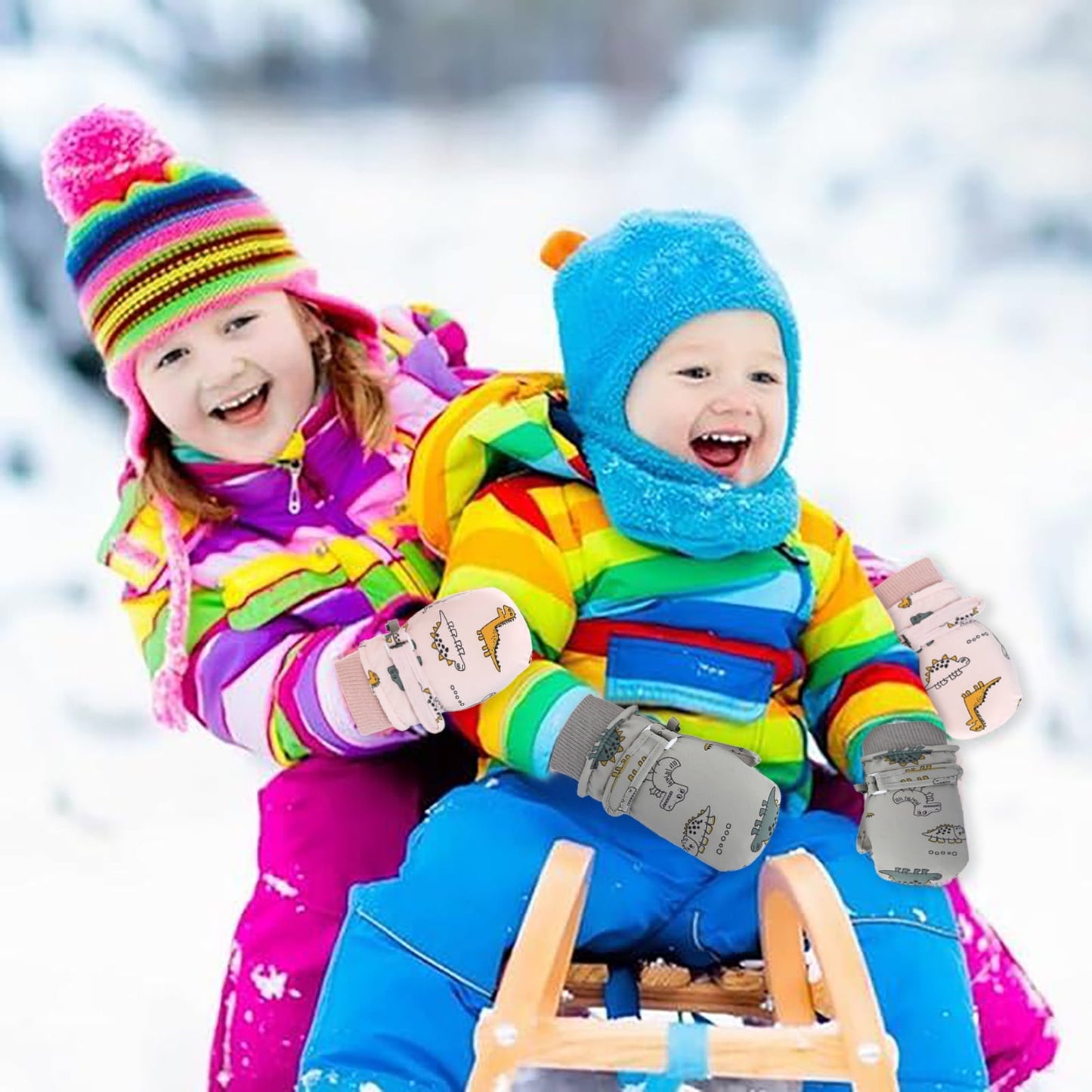 GXWEA Gloves For Kids Toddler Skis Kids Gloves Winter Gloves Thick Gloves Stretchy Warm Gloves Boys Girl 6-24 Months AHA5 kids snow gloves Pink
