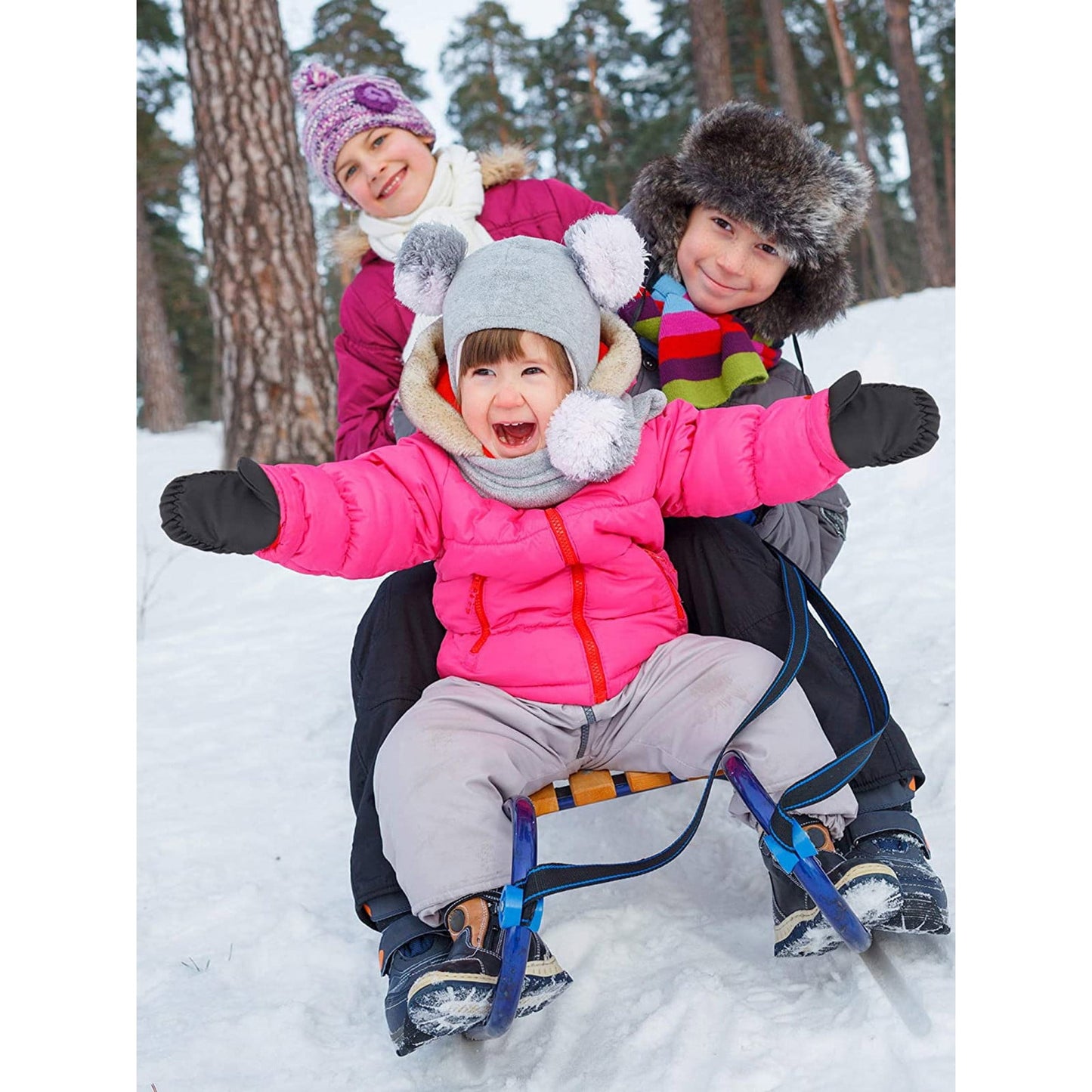 GXWEA Gloves For Kids Toddler Skis Kids Gloves Winter Gloves Thick Gloves Stretchy Warm Gloves Boys Girls 6-24 Months One Size color-3
