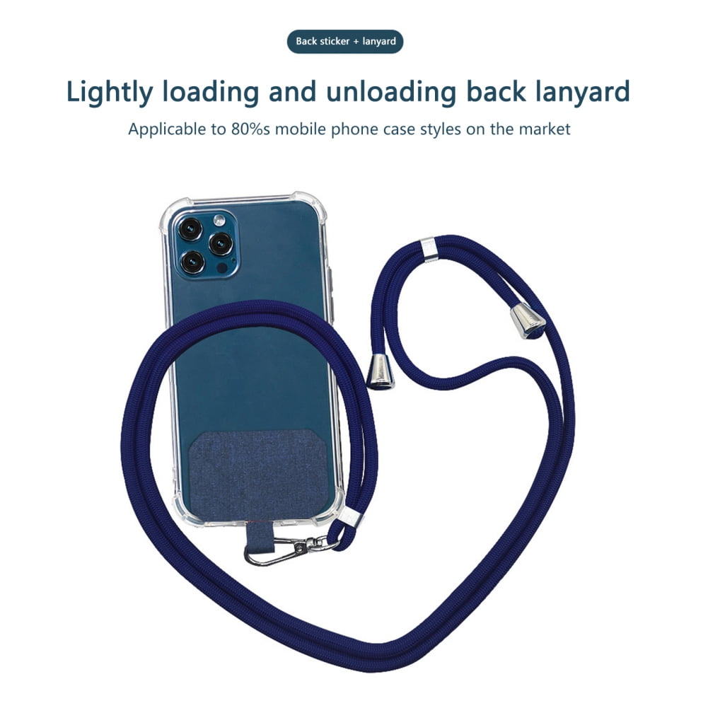 Universal Cell Phone Lanyard,Crossbody Lanyard with Adjustable Nylon Neck Strap for Most Mobile Phone, Black Dark Blue