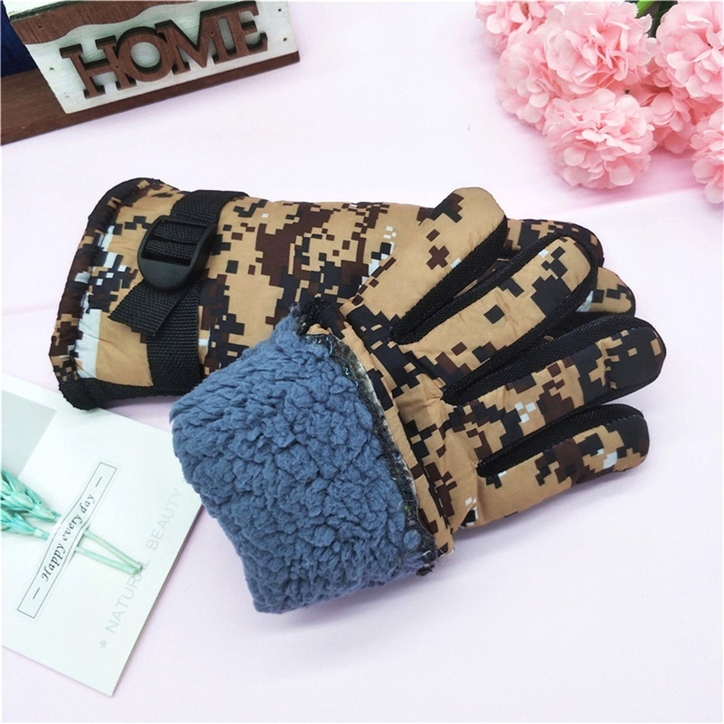 TAIAOJING Kids Winter Snow Ski Gloves Kids Winter Warm Windproof Cold Weather Outdoor Sports Gloves For Boys Girls Snow Gloves Ski Gloves One Size Yellow