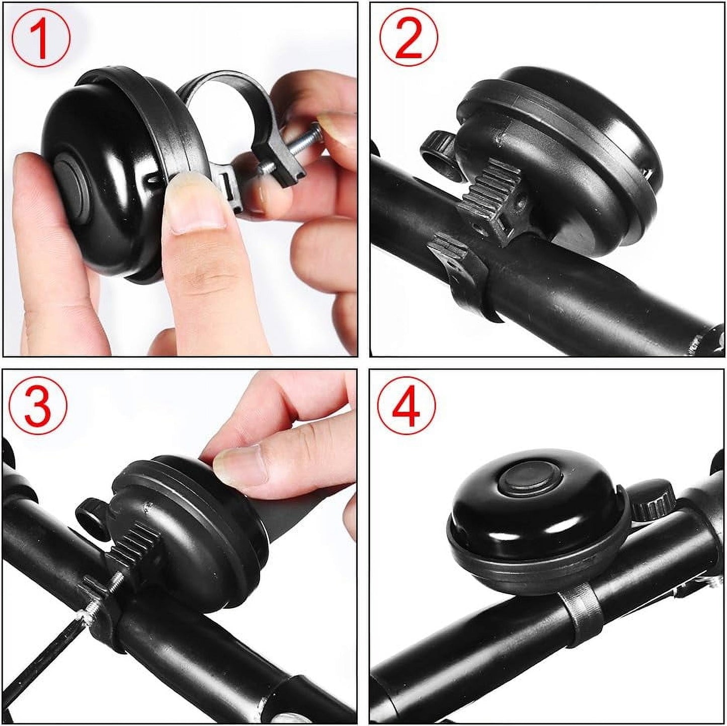 ZHUYING 2 pack Classic Bike Bell, Aluminum Bicycle Bell, Loud Crisp Clear Sound Bicycle Bike Bell for Adults Kids 2black