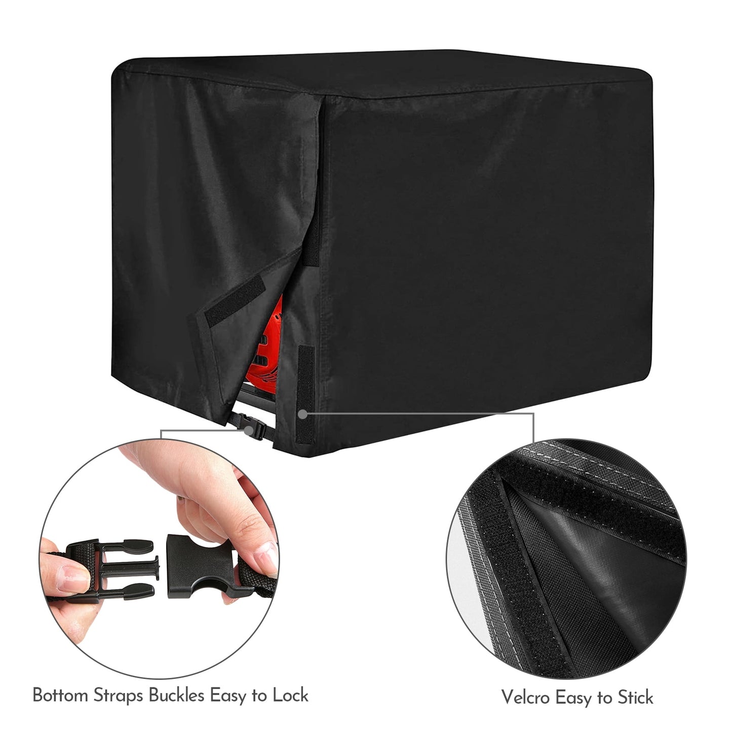 Universal Generator Cover for 5500-15000 Watt Waterproof Heavy Duty 600D Oxford Fabric Covers Black 32"x24"x24"(LxWxH)