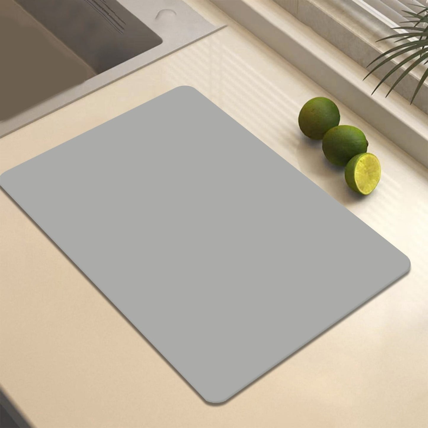 Clearance Under $1 Boovnll Dish Drying Mat, 12x16" High Absorbent & Soft Dish Drainer, Diatomite Drying Matt Kitchen Counter for Kitchen Countertops, Sinks, Draining Racks, Drying Mat Gray